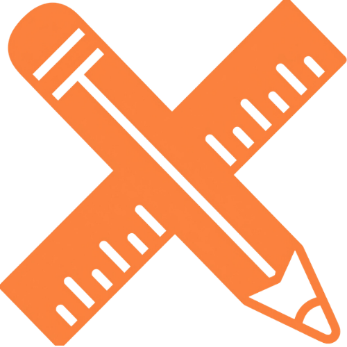Orange measuring tape crossed over itself, forming an X shape.