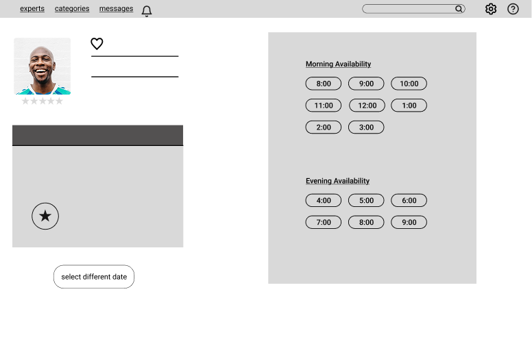 Online scheduling interface showing available morning and evening time slots for appointment booking with options from 8:00 AM to 12:00 PM in the morning, and from 4:00 PM to 9:00 PM in the evening.