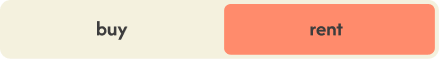 A webpage with two options: 'buy' on the left and 'rent' on the right, with 'rent' highlighted in red.