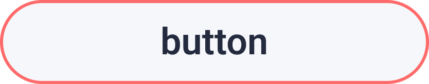 A rounded rectangle button with a white background and pink border, containing the word 'button' in bold blue letters.