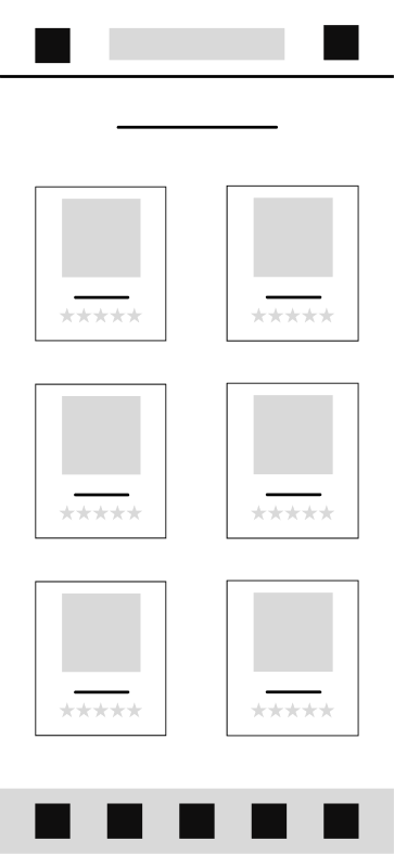 Survey form with six rating options, each featuring a placeholder image, a star rating system, and a horizontal line for comments.