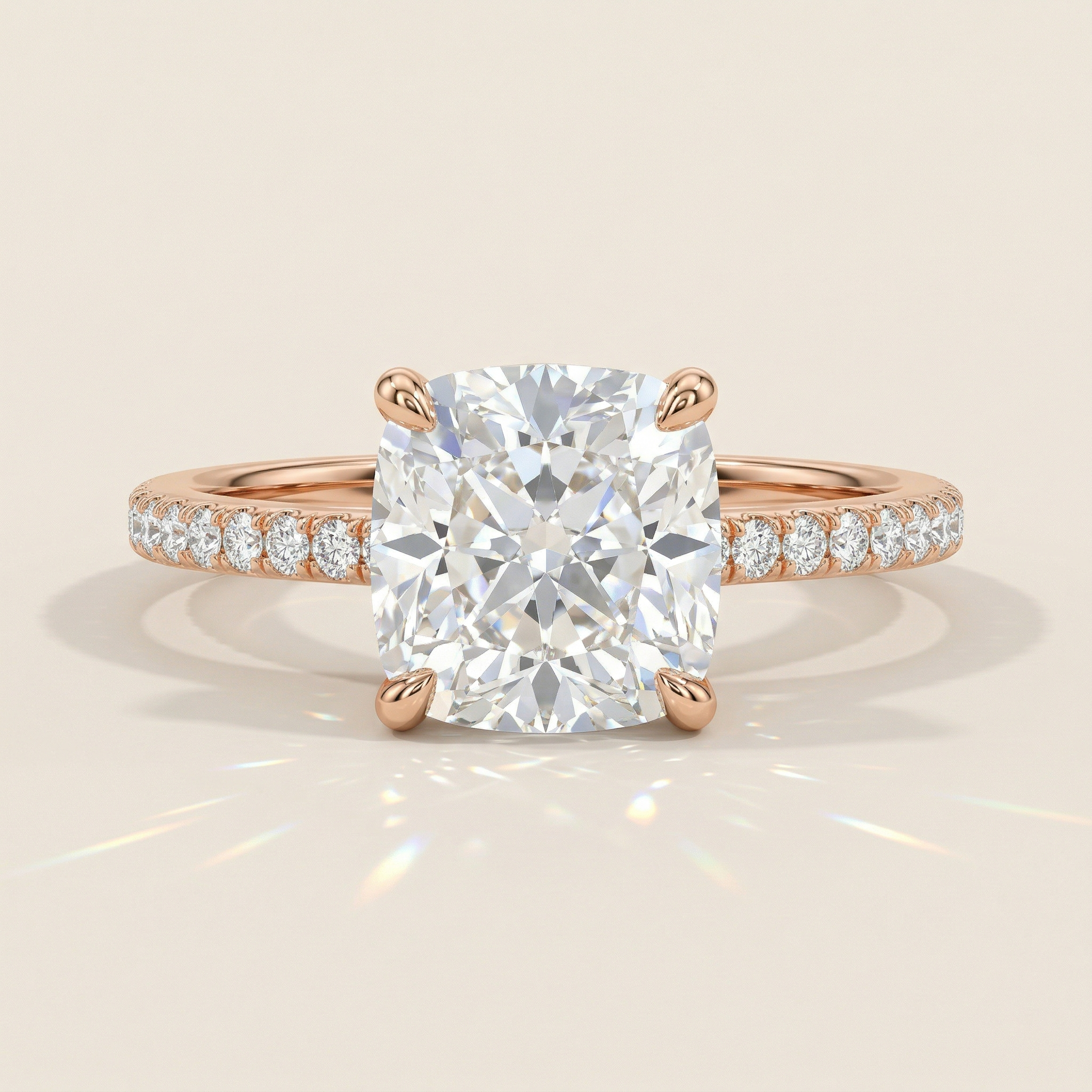 Solitaire pavé coussin