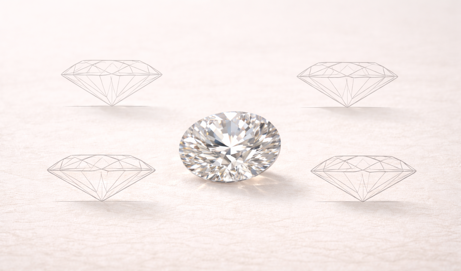 Diamant ovale illustrant la qualité de taille