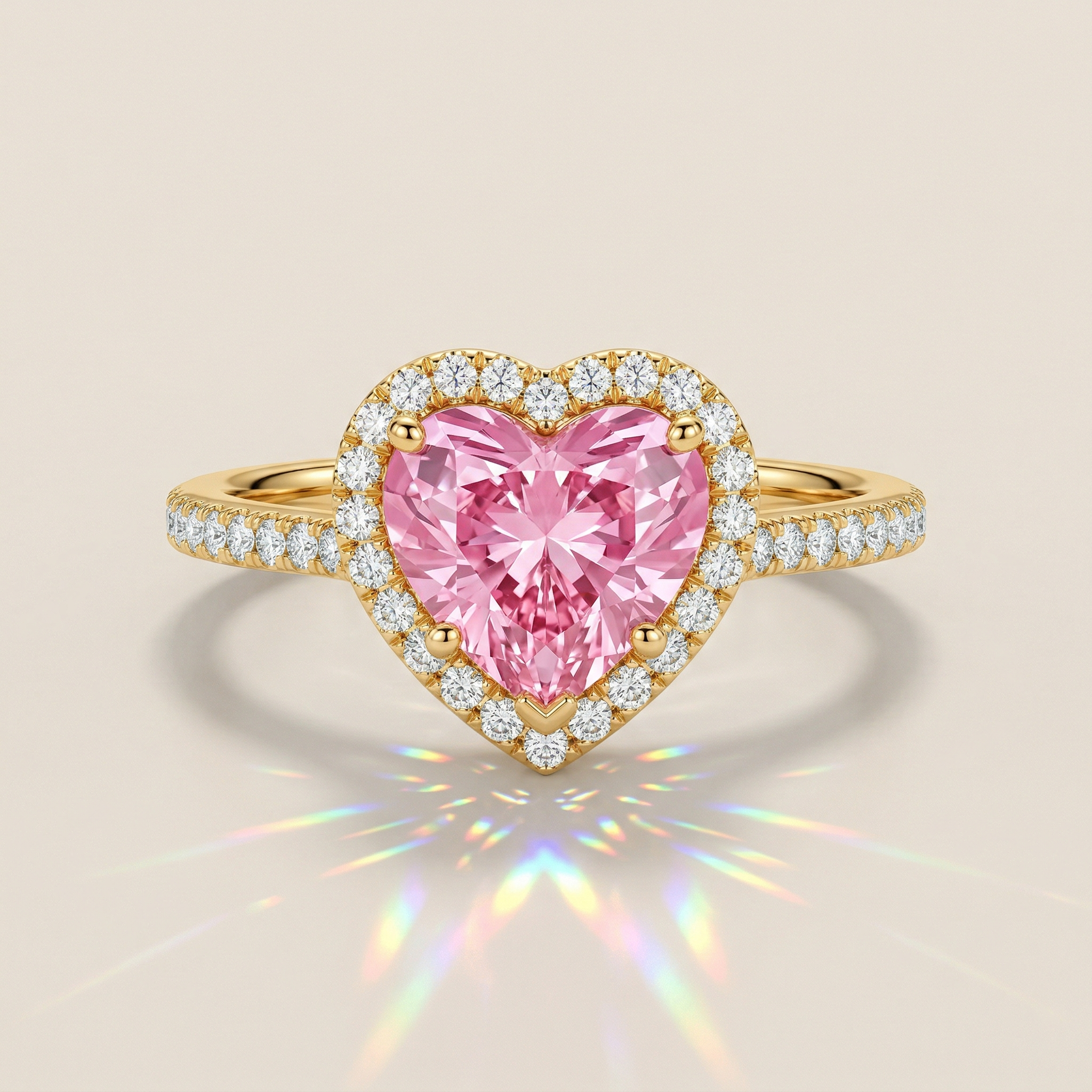 Solitaire pavé coeur entourage diamant