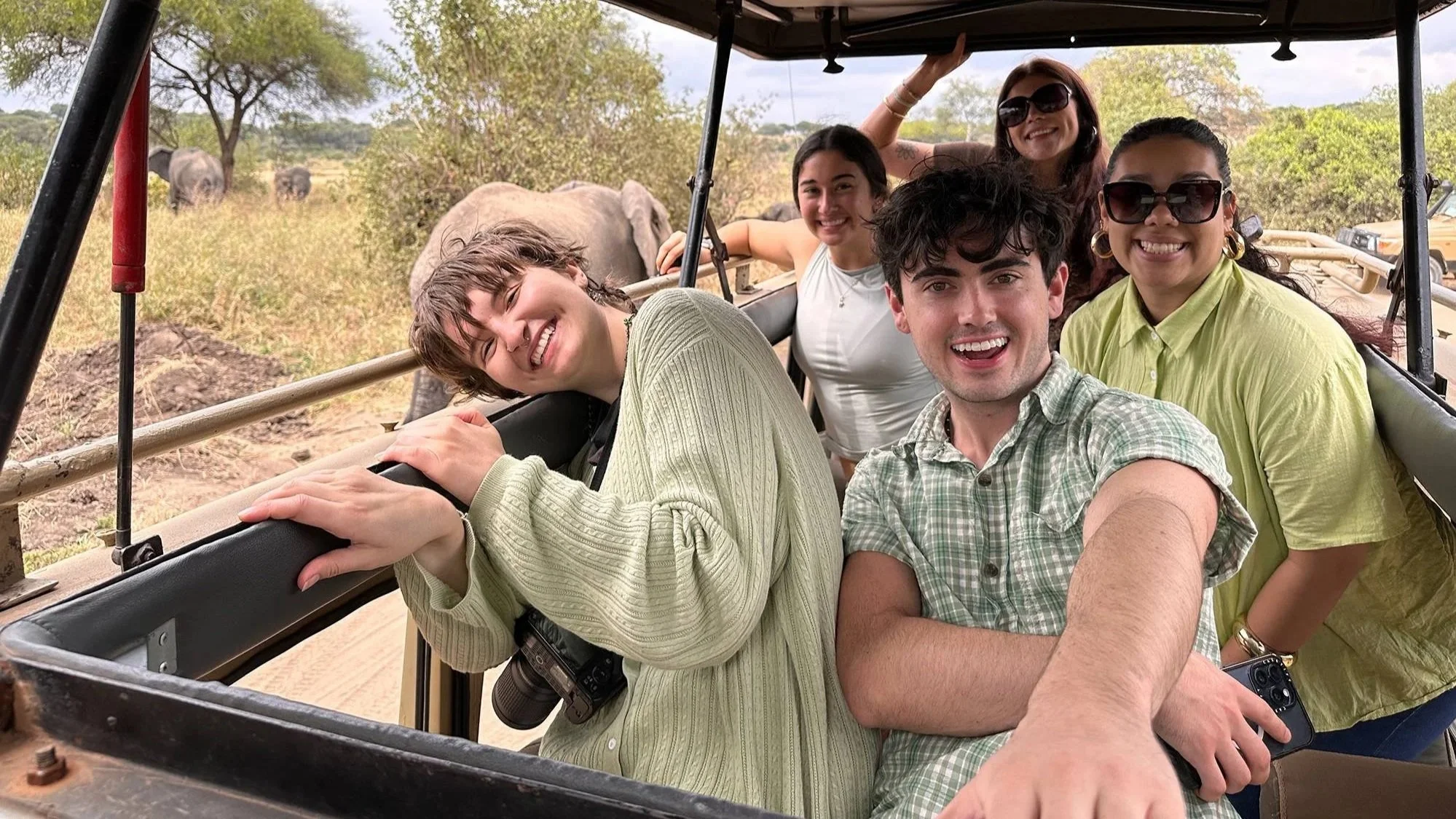 International students on a safari excursion during a study abroad program