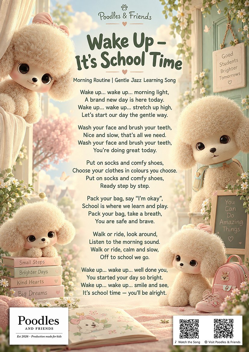 Wake Up – It’s School Time - Free Printable Learning Song Sheet