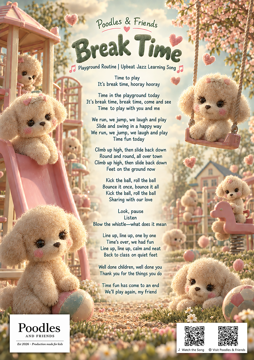 Break Time — Playground Routine Song - Free Printable Learning Song Sheet