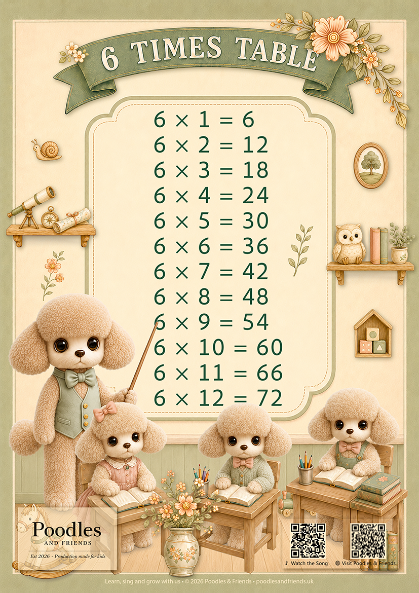6 Times Table Printable A4 Poster – Free PDF Download