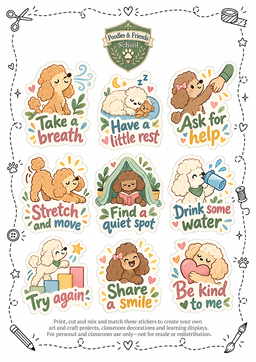 Poodles & Friends Sticker Collection 009 – Free Printable Reward Stickers