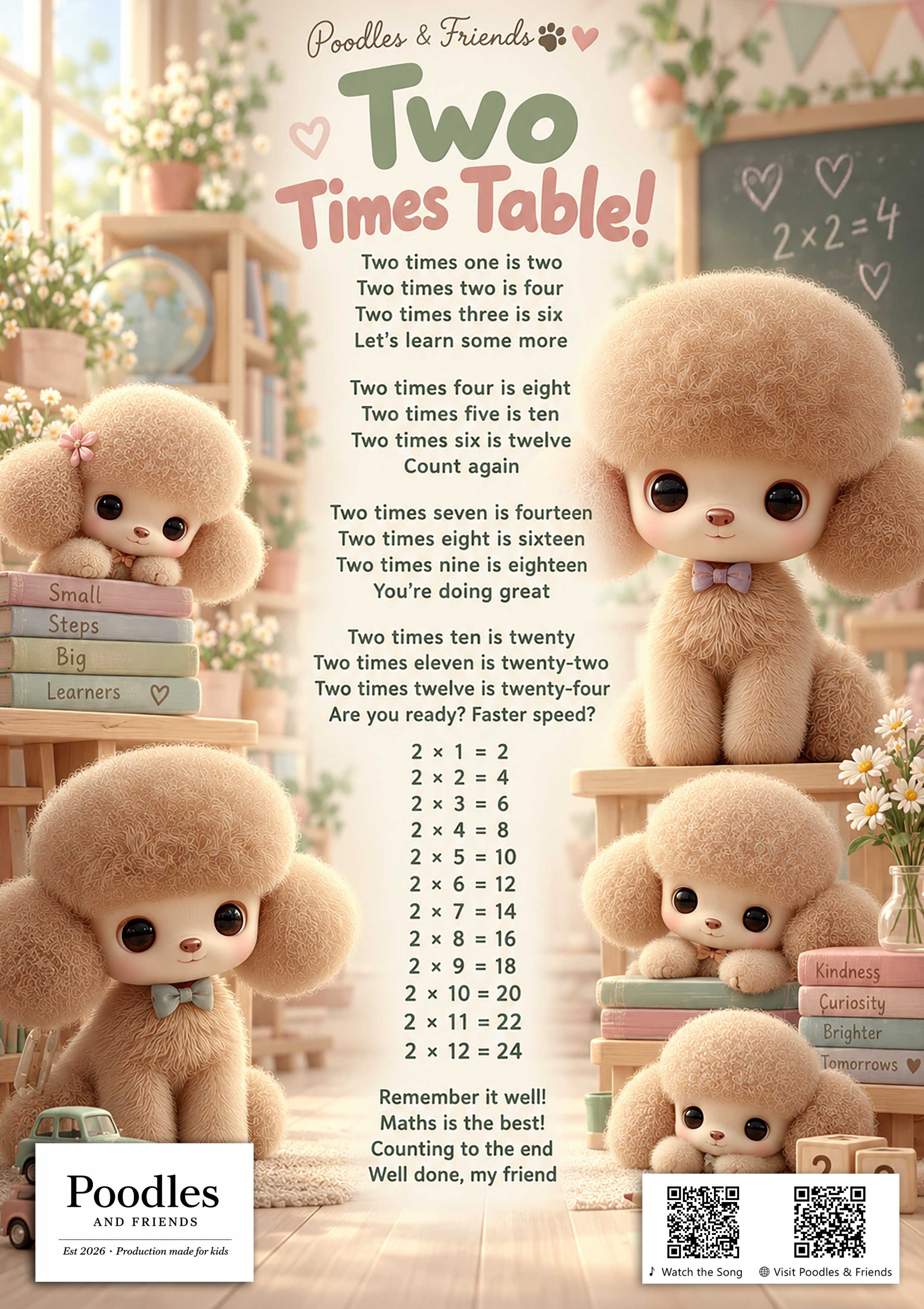 Two Times Table – Free Printable Learning Song Sheet