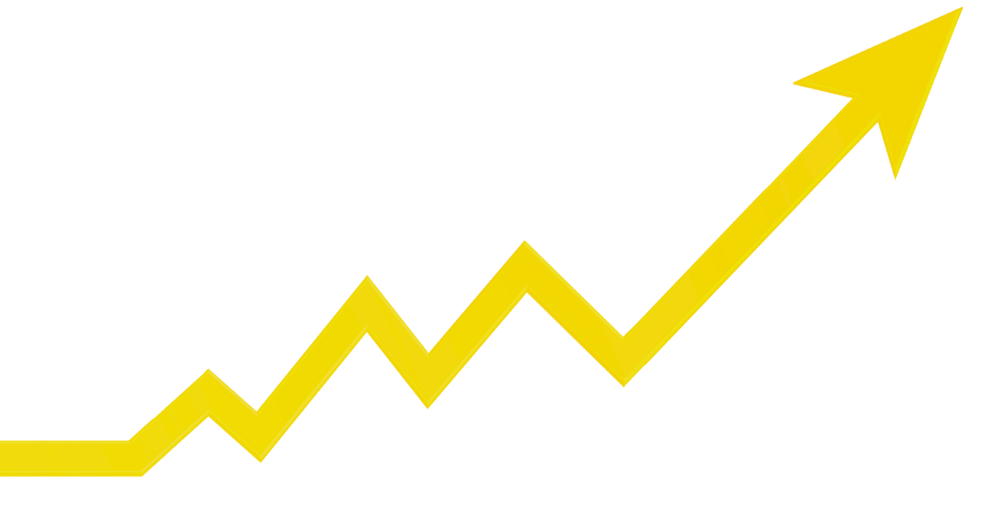 Upward rising arrow symbolizing product sales growth, increasing revenue, and business success.