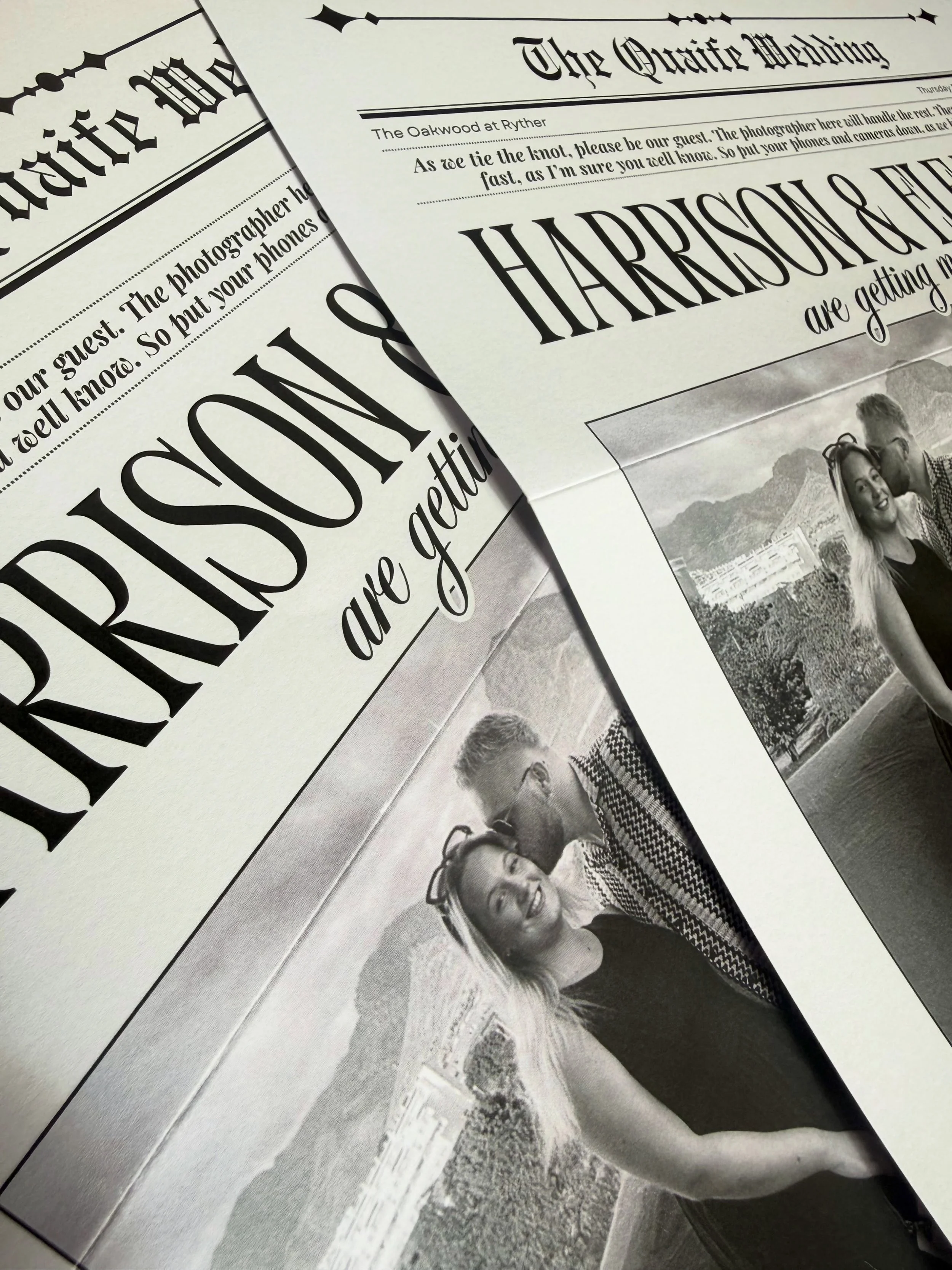 The year of the newspaper 📰🤍 recently the most loved addition to a couples on the day stationery set. The Newspaper is a great way to provide guests with a variety of details for the day ahead from a welcome message to an order of the day. 

#weddi