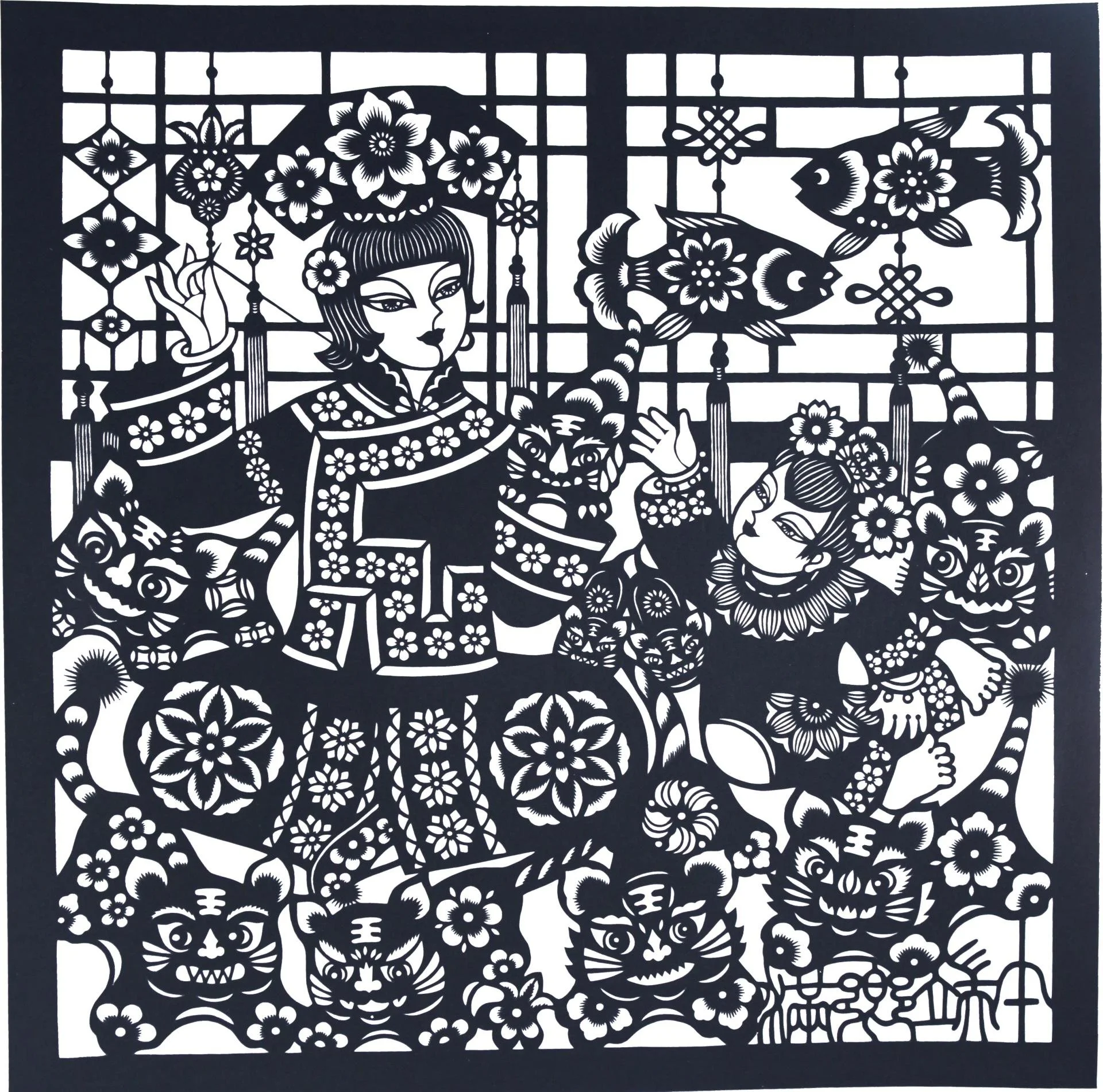 Image d'une illustration de découpage artistique de la minorité mandchoue de Xiuyan