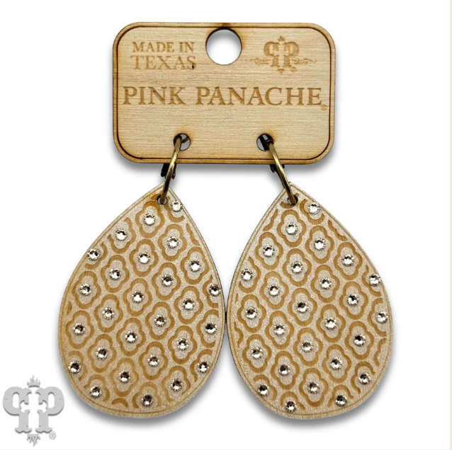 Patterned teardrop earring
