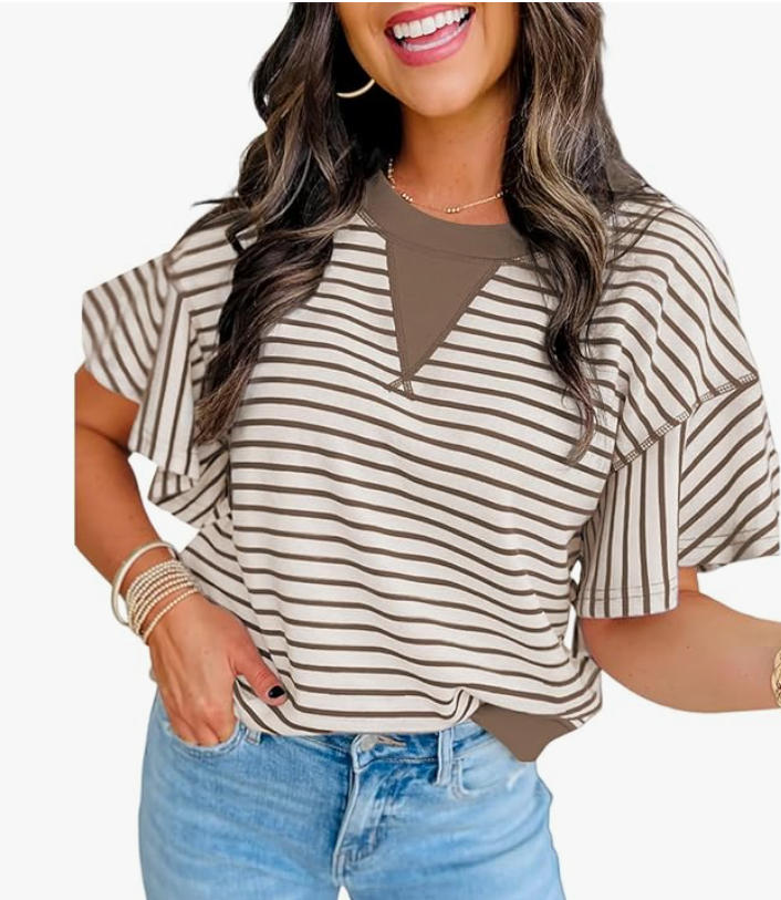 Striped Ruffle Top