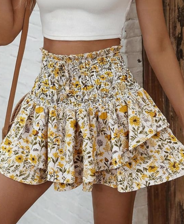 Yellow Floral Skirt
