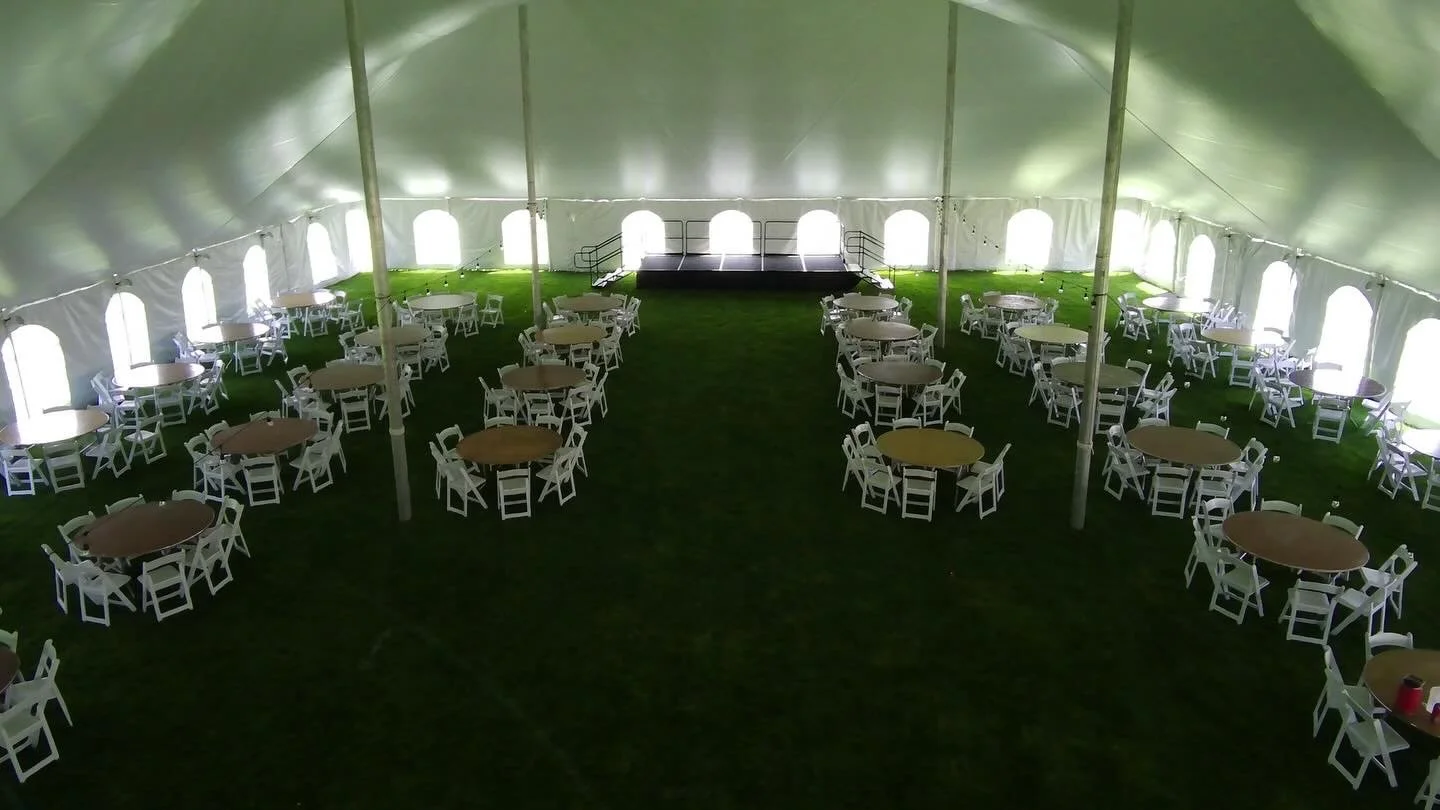 Emma Willard Event setup under a 80 x 120 tent in Troy, NY setup by Whalen Tents