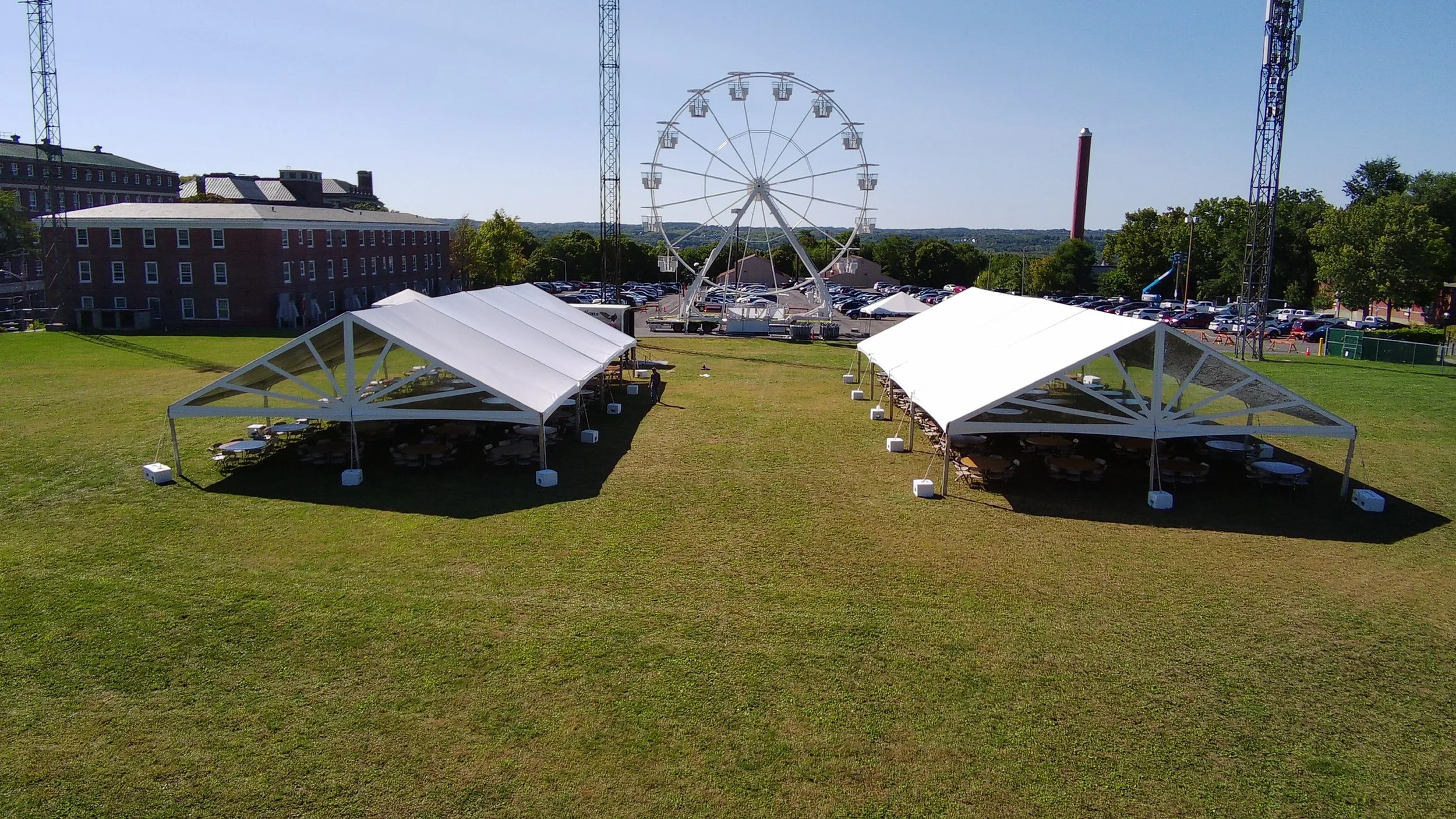 Large Frame tent setup at RPI. Setup by Whalen Tents