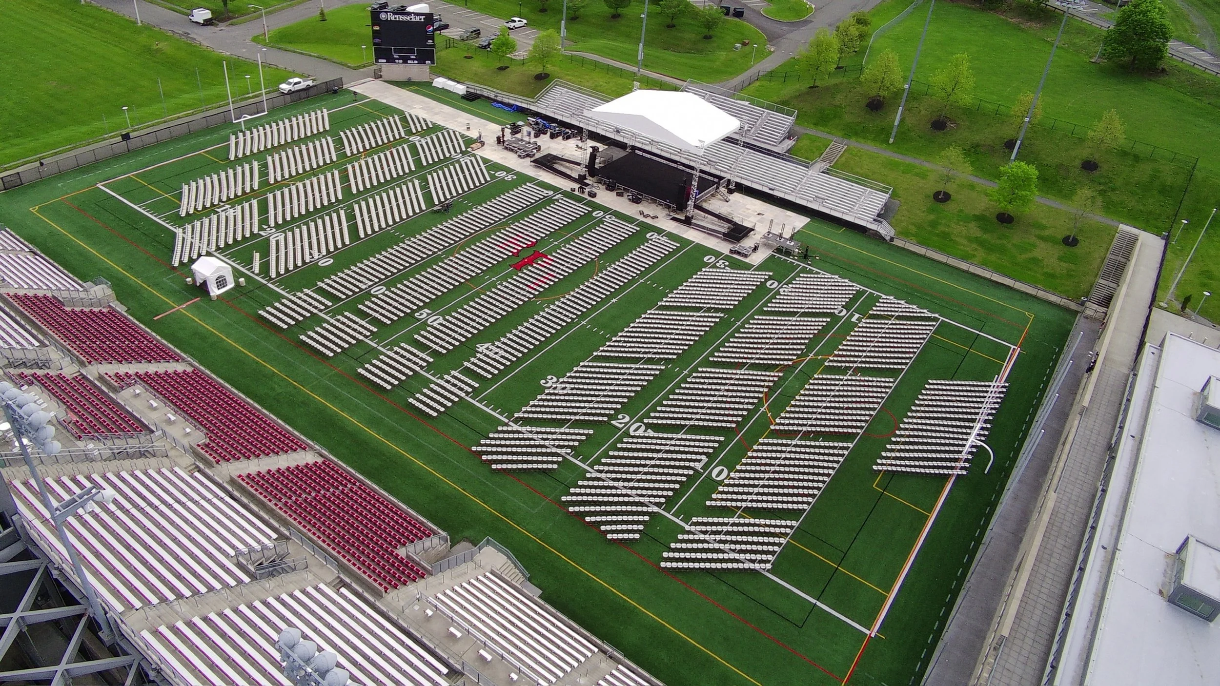 RPI Commencement Chair setup by Whalen Tents
