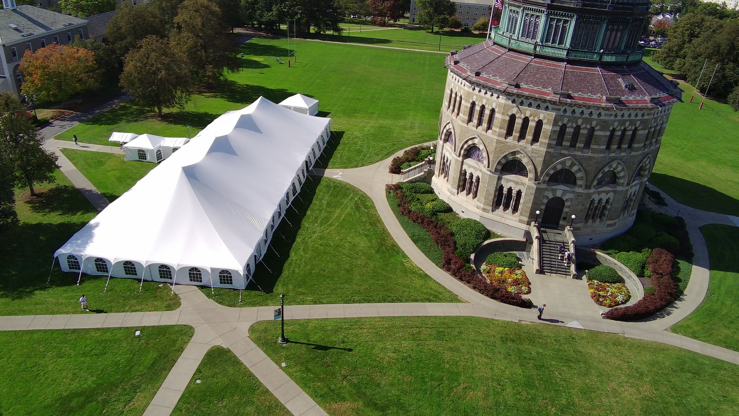 Tent setup at Union College in Schenectady, NY. Setup by Whalen Tents