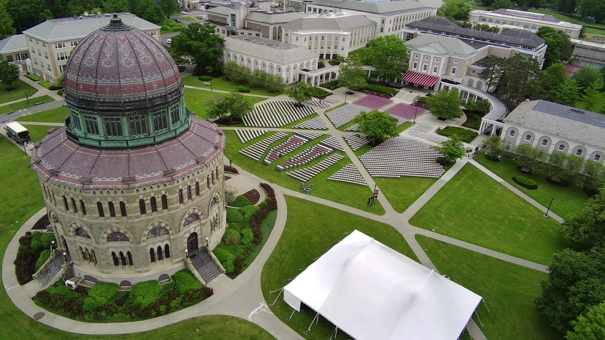 Chair Commencement setup at Union College. Setup by Whalen Tents