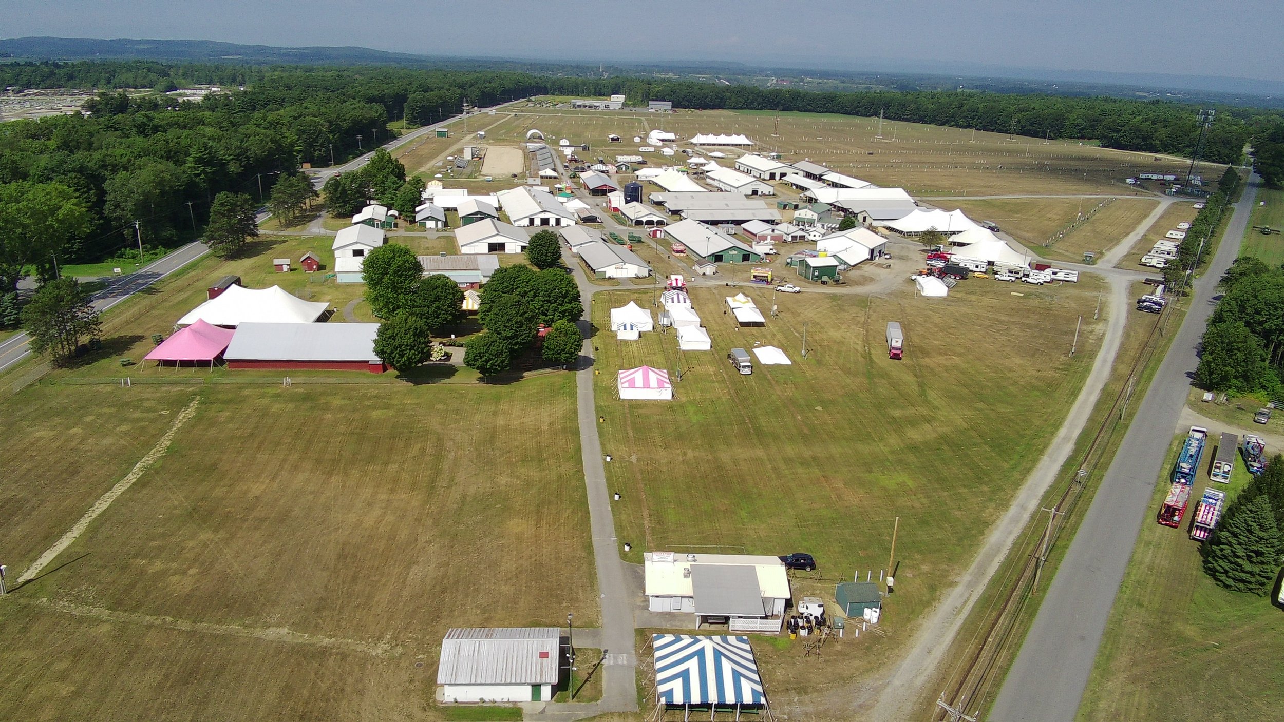 Overview picture of the Washington County Fair. 50+ tents Setup by Whalen Tents
