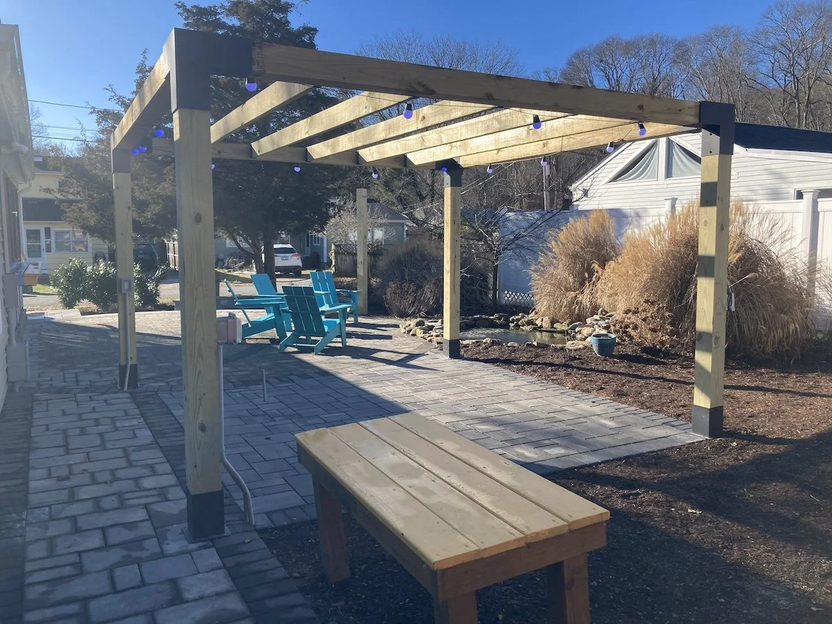 Pergola and paver patios in South Kingstown, RI