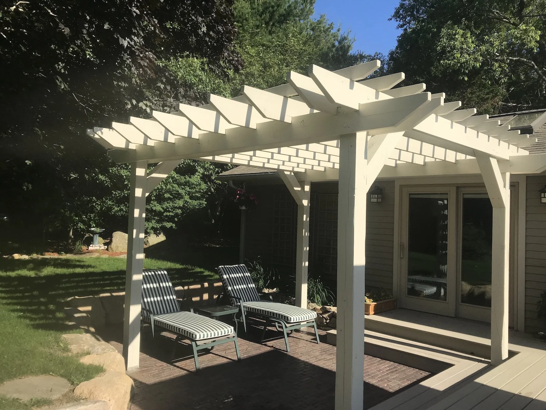 Attached Pergola by Landscape Designers in Hopkinton, RI