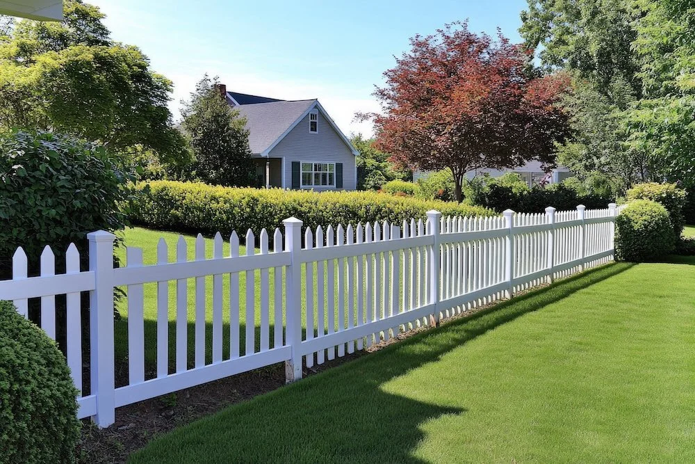 Stylish white picket boundary fencing in Coventry, RI