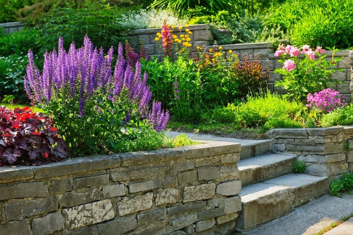 Retaining Walls and Plantings in Coventry, RI