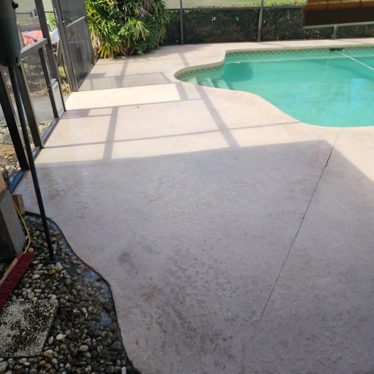 shore acres painted pool deck pressure wash after Jungle Nation