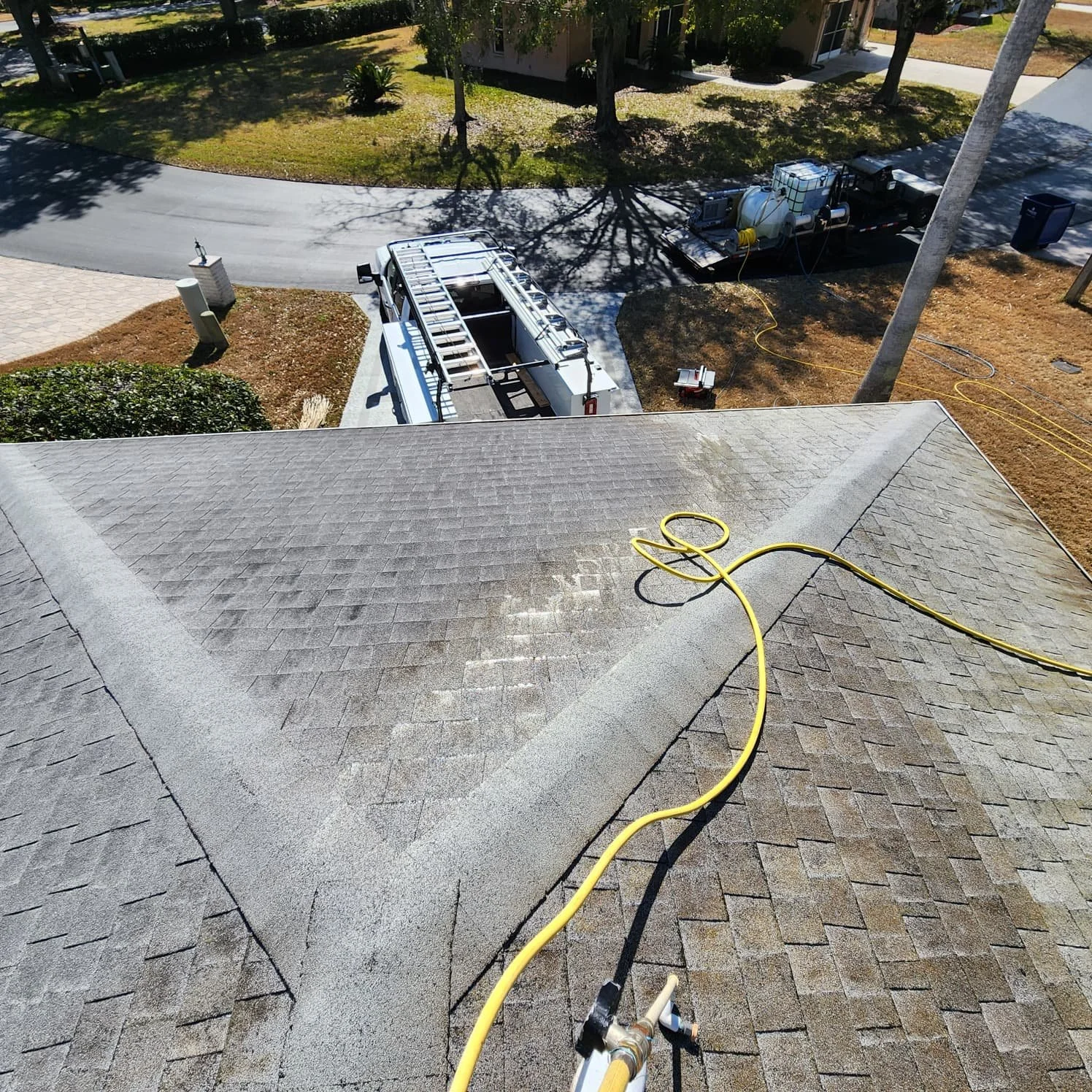 St. Petersburg roof cleaning before Jungle Nation