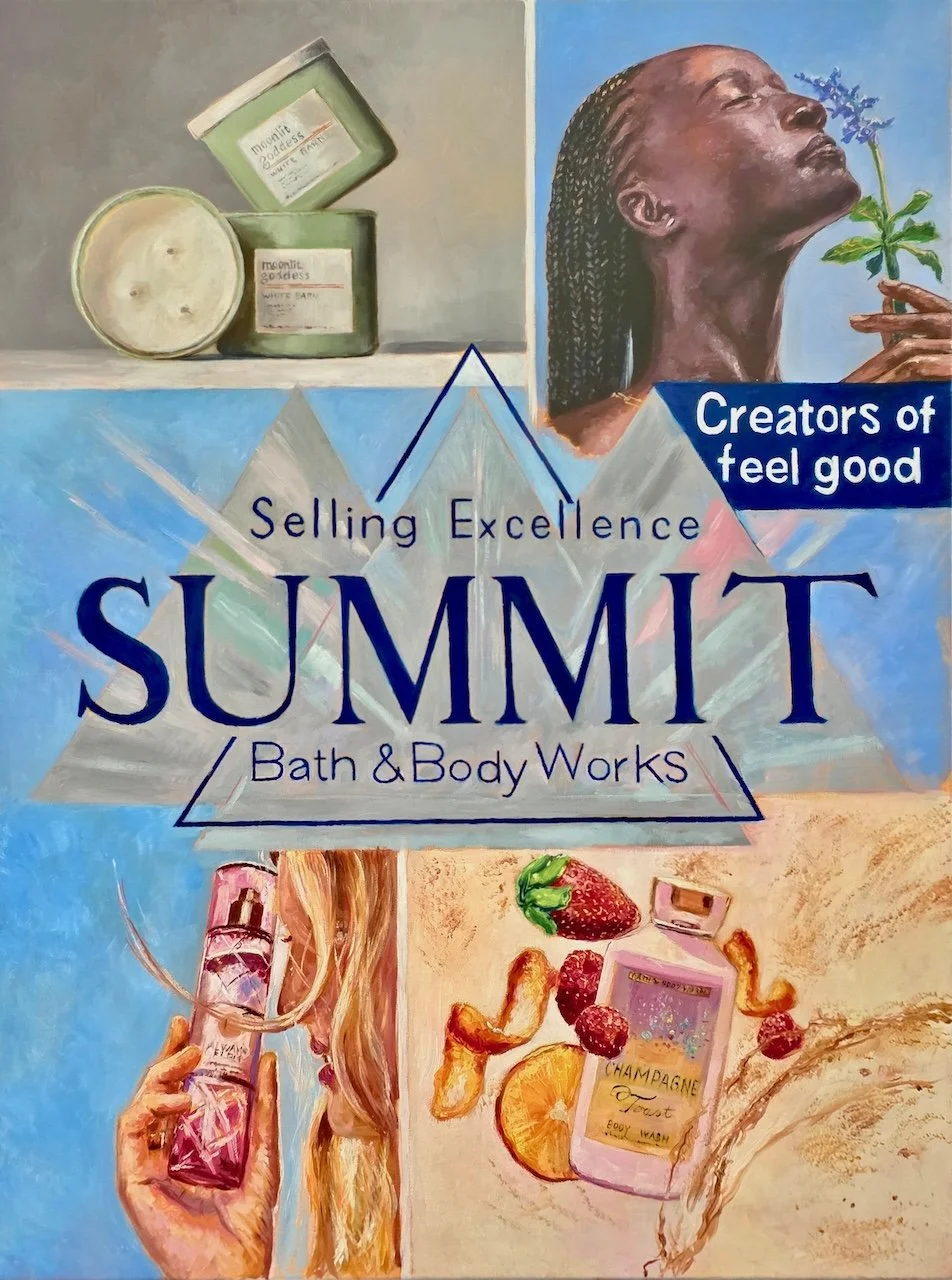 Live event painting for Bath and Body Works Awards Dinner at Vitria On the Square in Ohio