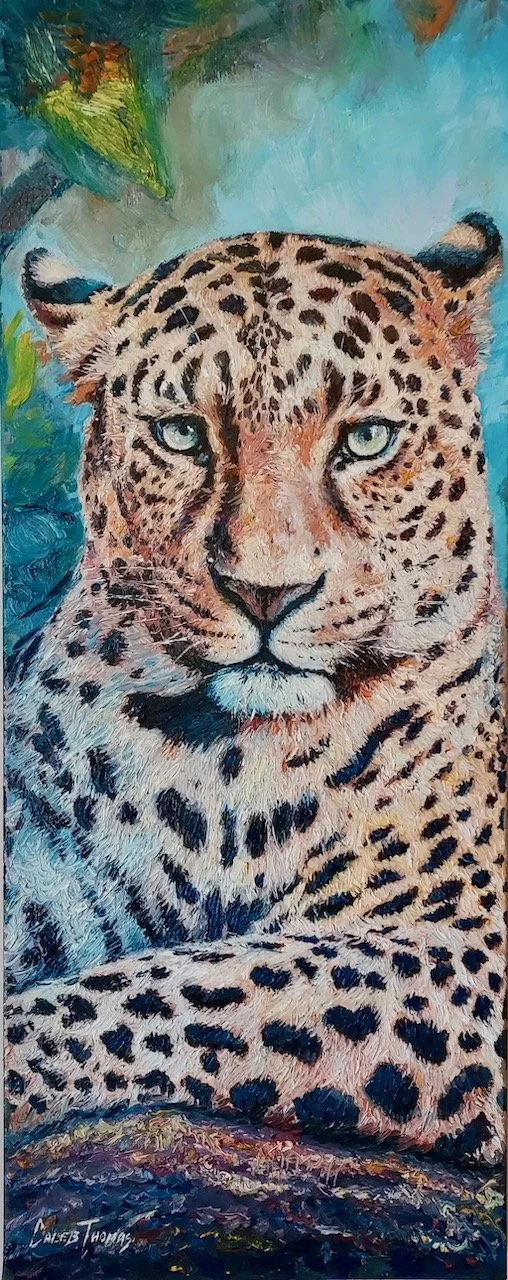 Commission painting of leopard