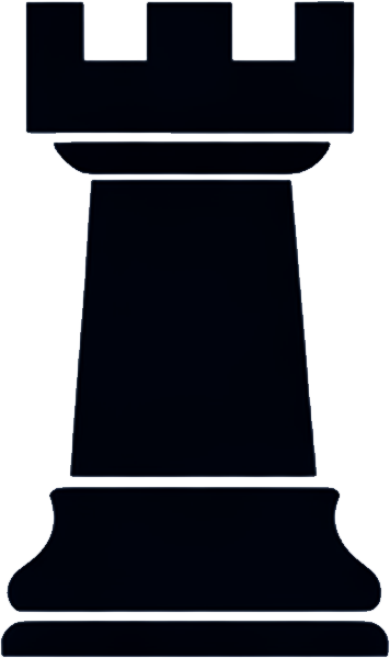 Chess rook representing structure, stability, and operational control.