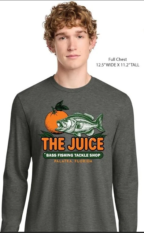 The Juice Bass Tackle - Grey Long Sleeve T-Shirt