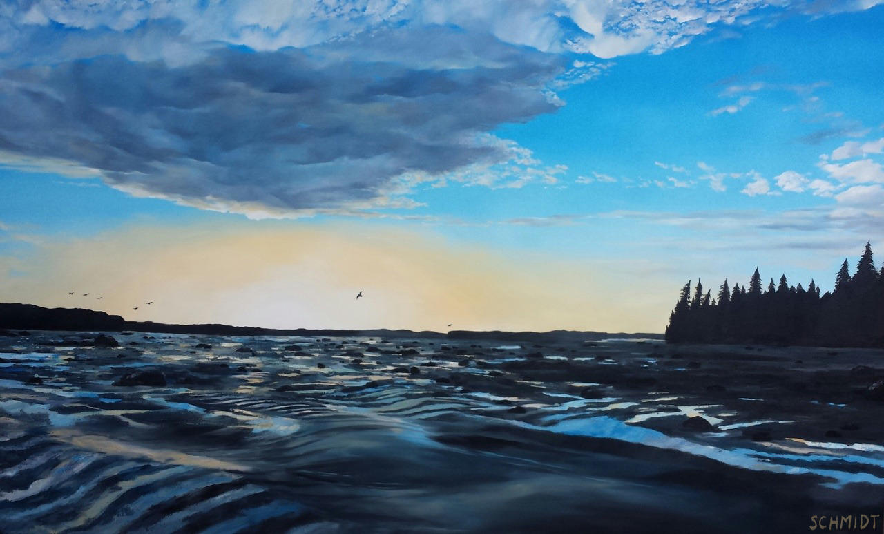 "Low Tide, Tofino", oil on canvas, 36"x60", 2017