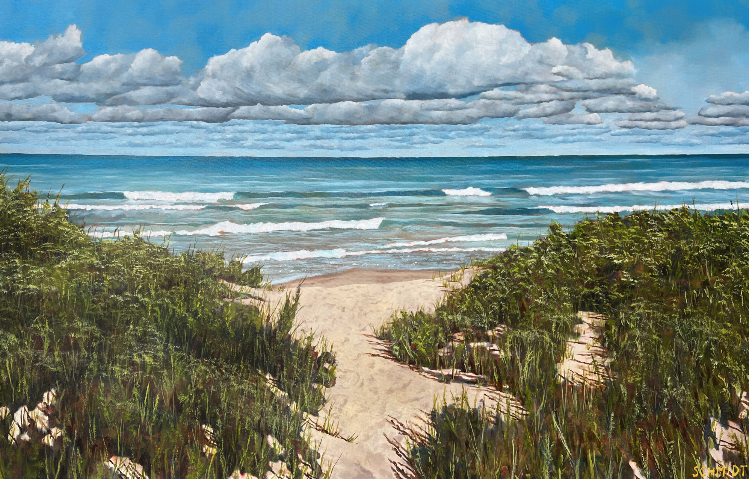 "Lake Huron from Sauble Beach", oil on canvas, 30"x48", 2023