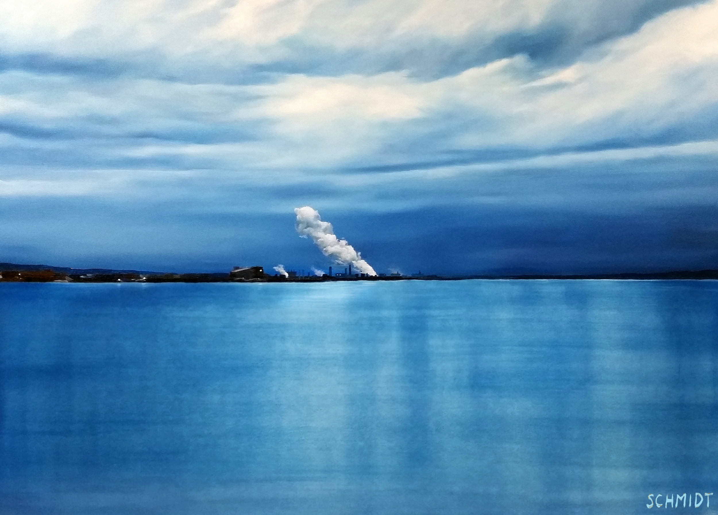 "Hamilton, 6:00 AM", oil on canvas, 24"x 36" 2019