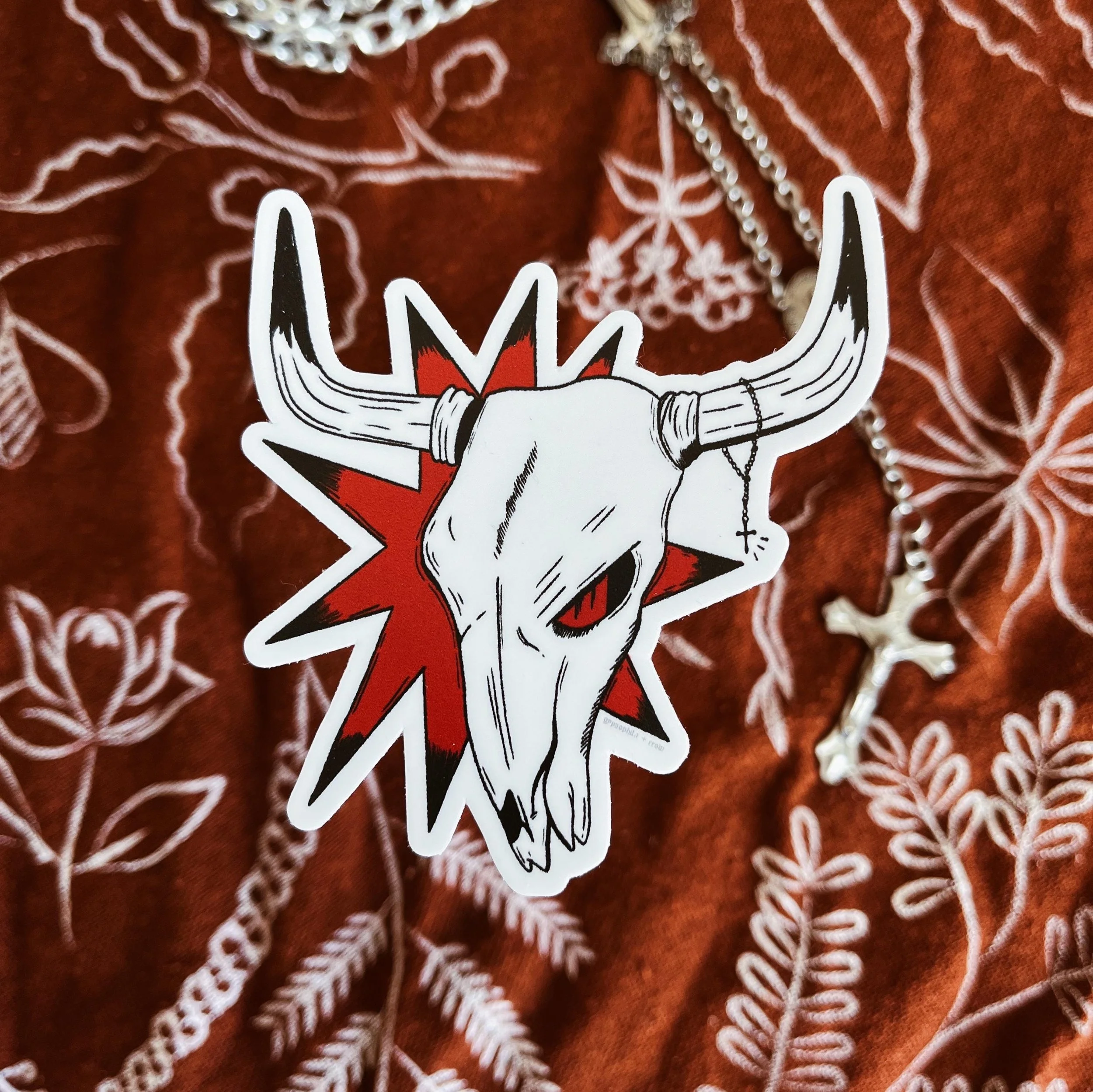 cattle skull sticker