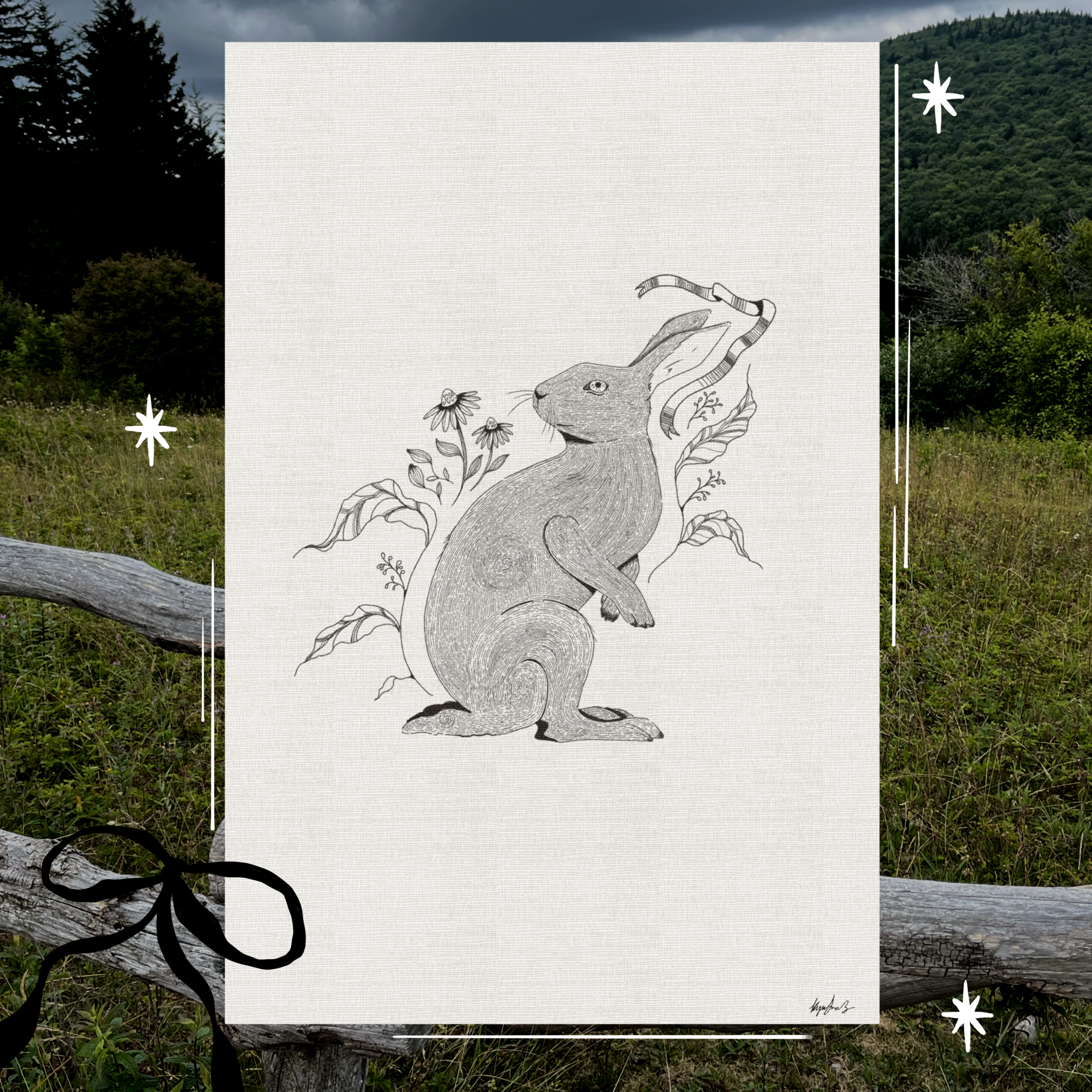 rabbit art print