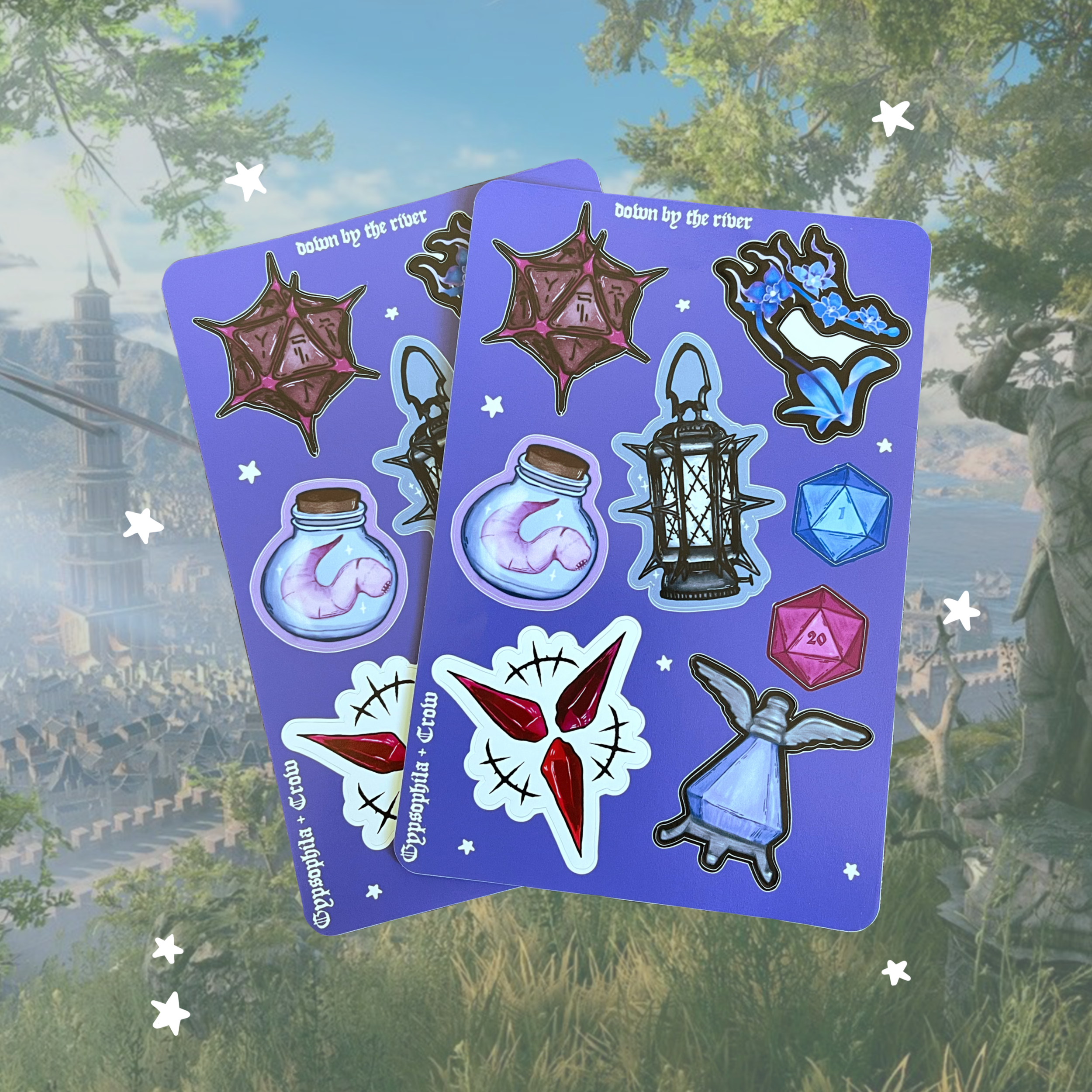 down by the river sticker sheet