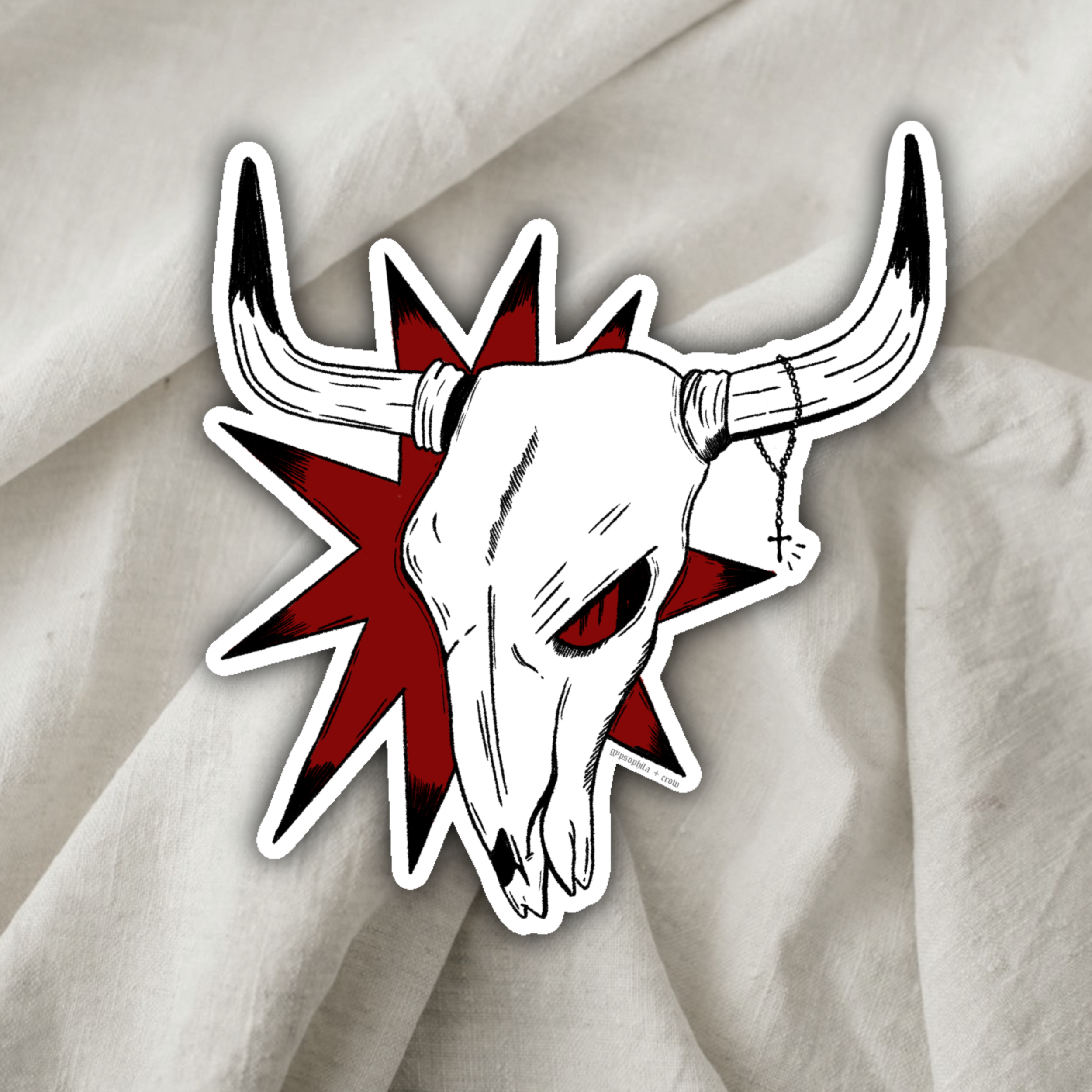 cattle skull sticker