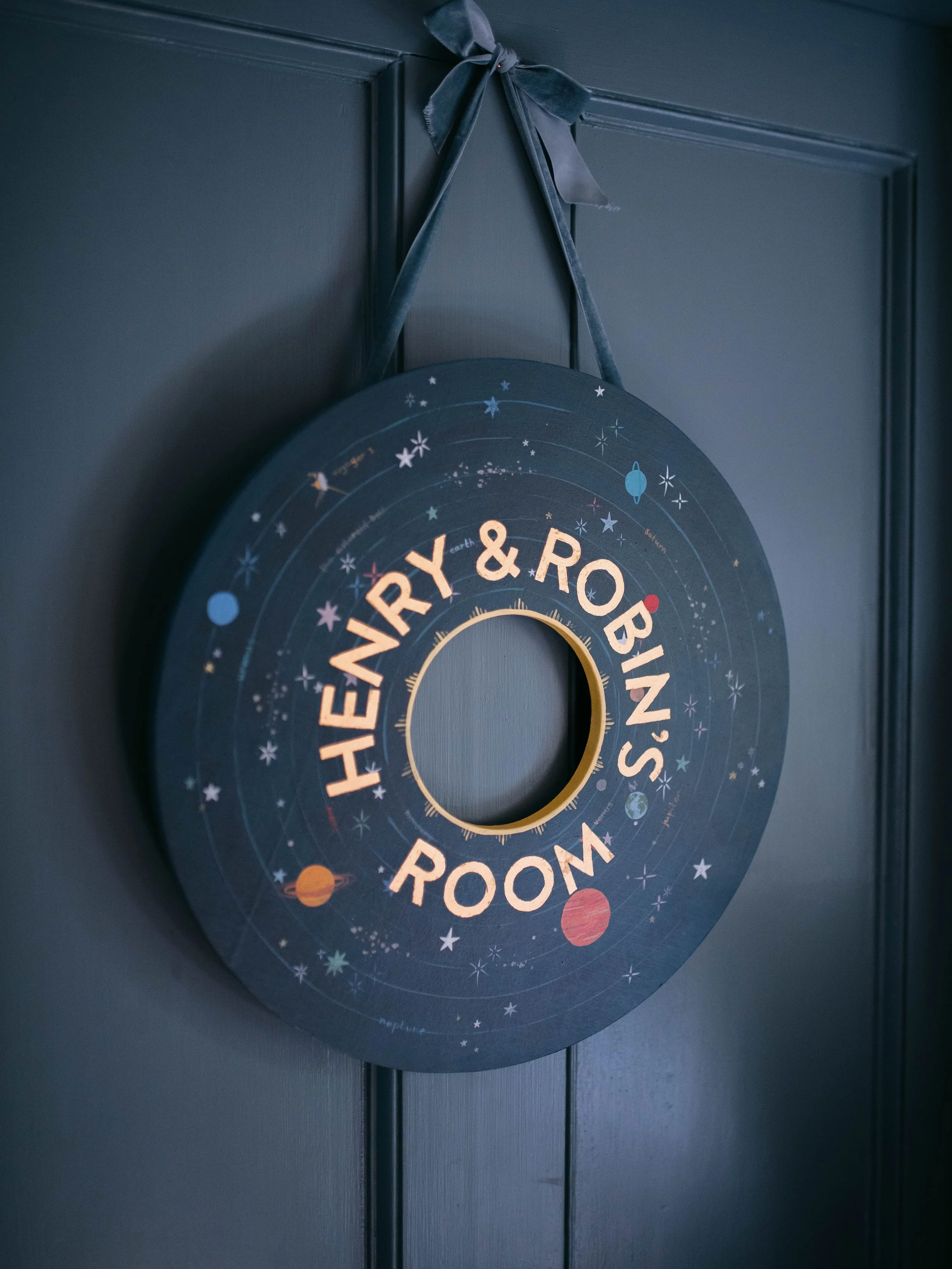 ‘Solar System’ - Hand-Painted Wooden Children’s Wreath