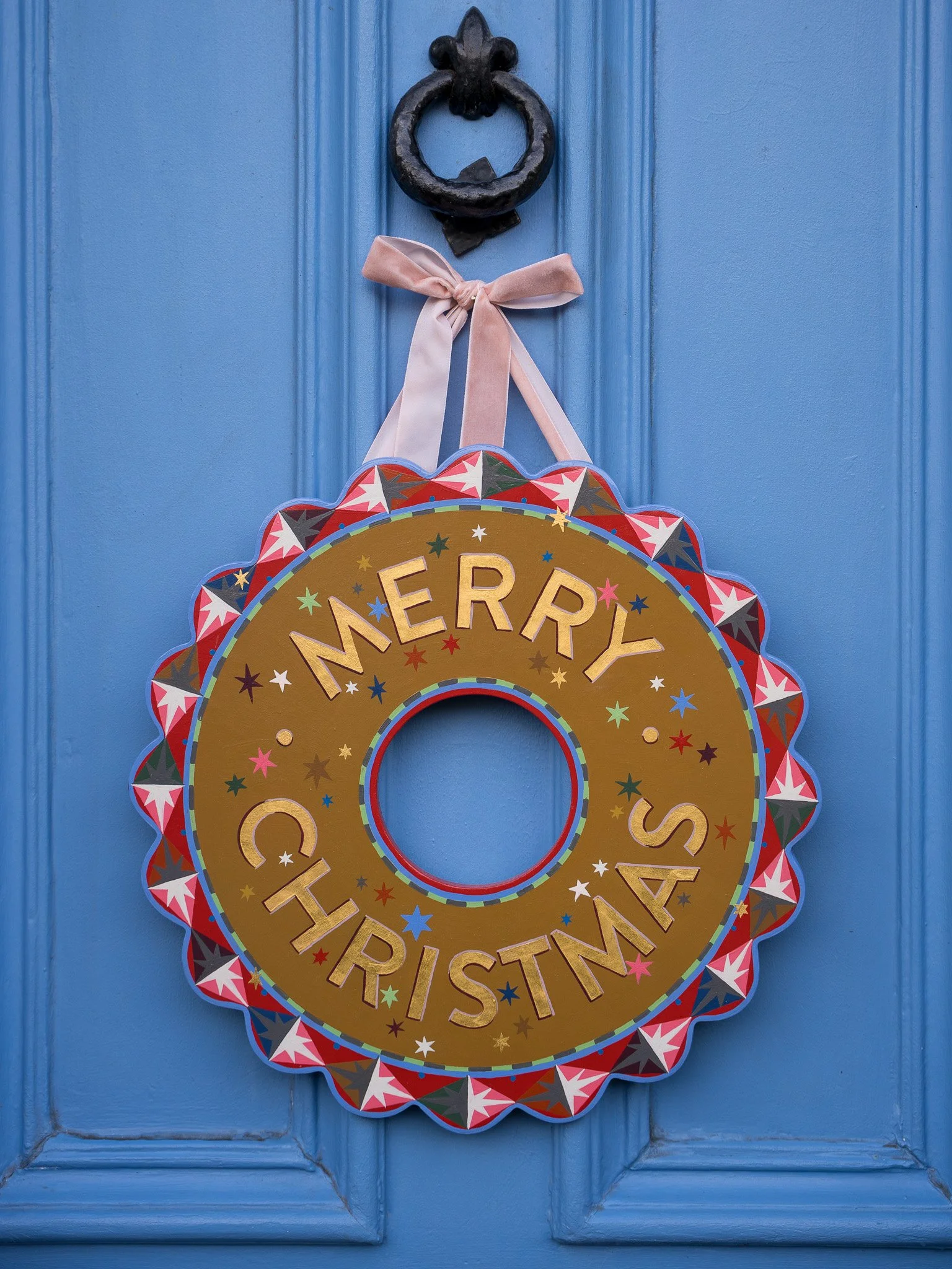 'Christmas Carousel' - Hand-Painted Wooden Christmas Wreath