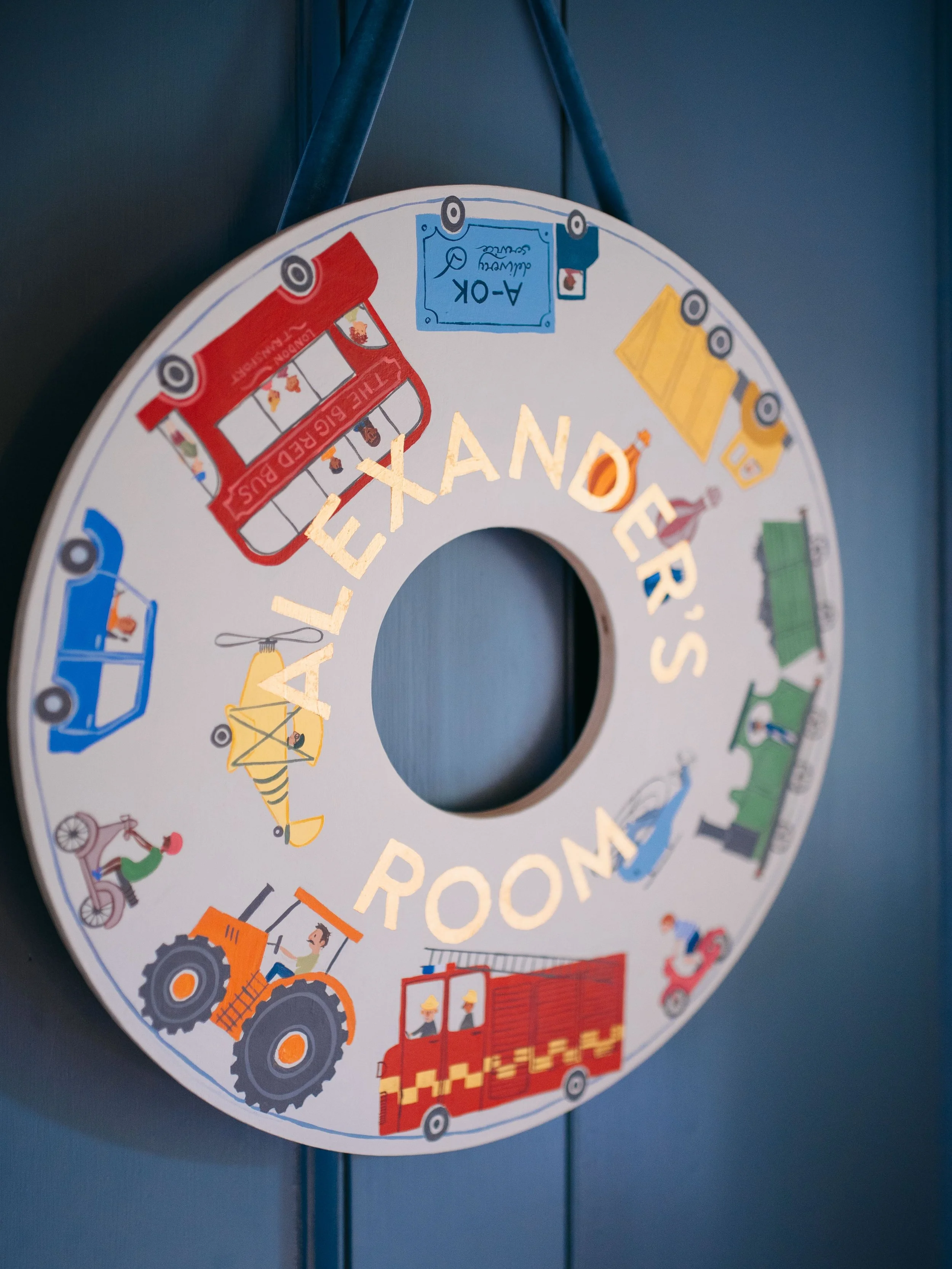 ‘Start Your Engines’ - Hand-Painted Wooden Children’s Wreath