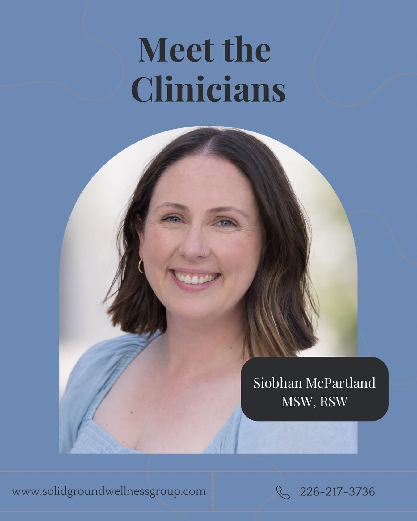 Meet Siobhan 👋

A Registered Social Worker specializing in PTSD, anxiety, depression, and occupational stress injuries among first responders and trauma-exposed professionals. With over a decade of experience in high-acuity hospital and trauma setti