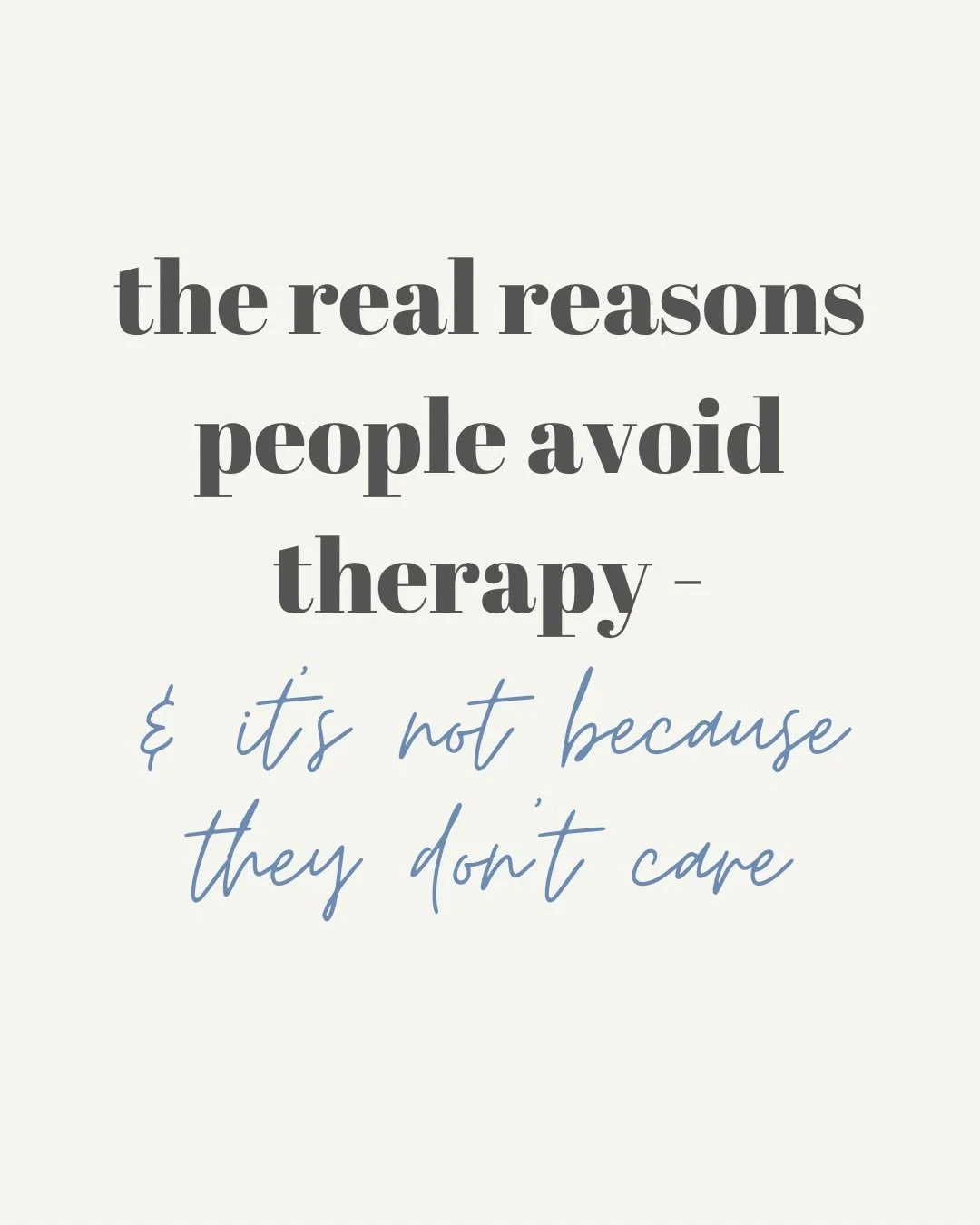 Most people think about therapy long before they ever book a session.

&amp; there are often a few thoughts that get in the way:

&ldquo;I should be able to handle this myself.&rdquo;
&ldquo;Other people have it worse.&rdquo;
&ldquo;If I open this up