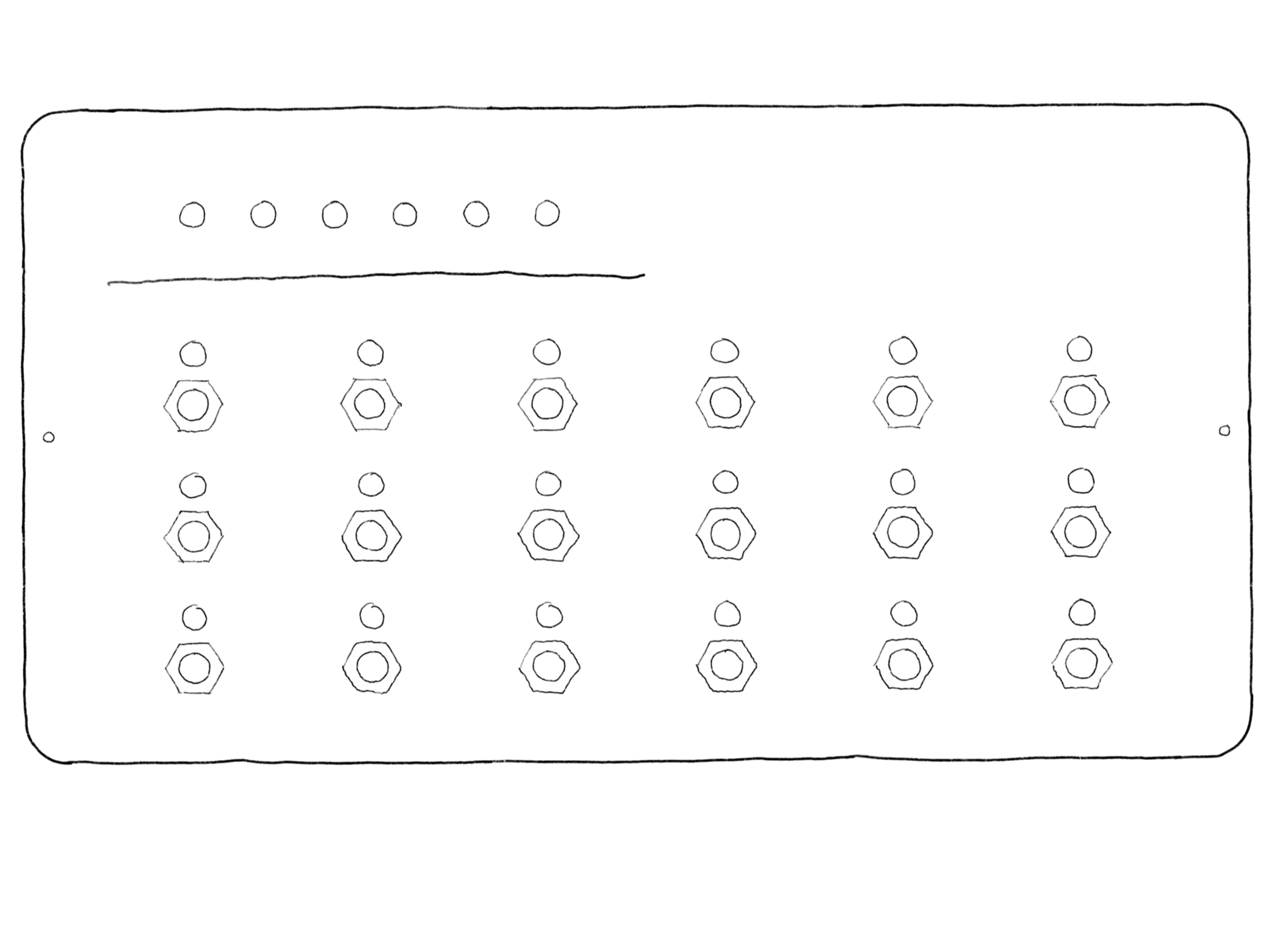 Eine Tastatur mit Tastenzahlen und -buchstaben, die reflektiert werden.