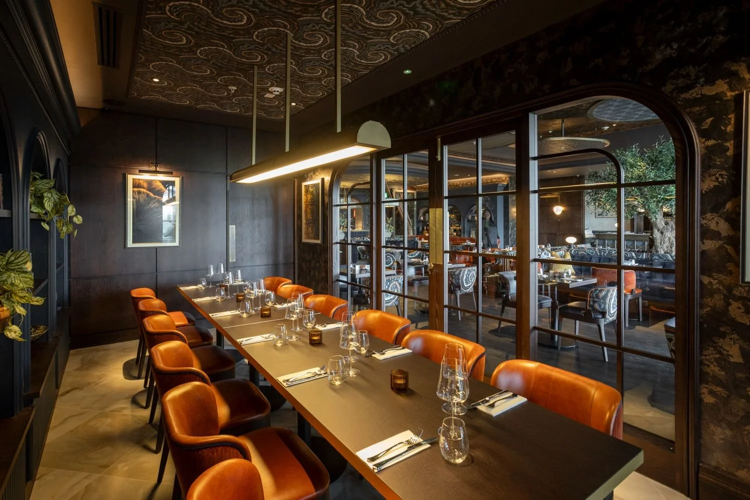 Private dining room at Six by Nico set for a corporate six-course tasting experience